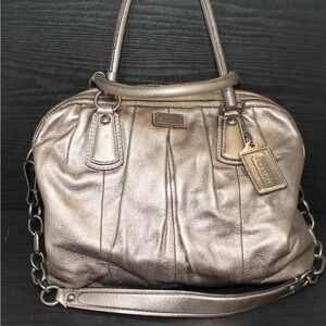 Coach Metallic Leather Satchel